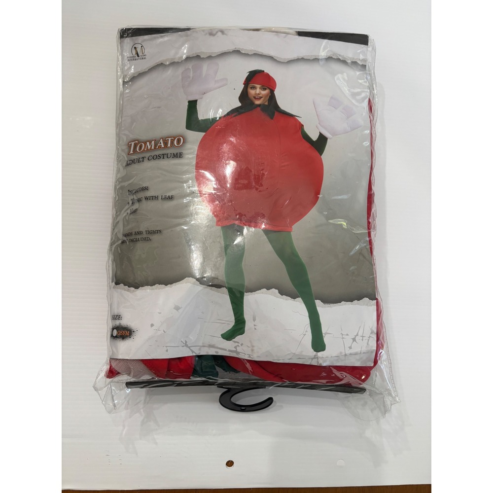 Seasonal Visions Tomato Adult Costume Red Tunic & Hat OSFM Halloween Unisex